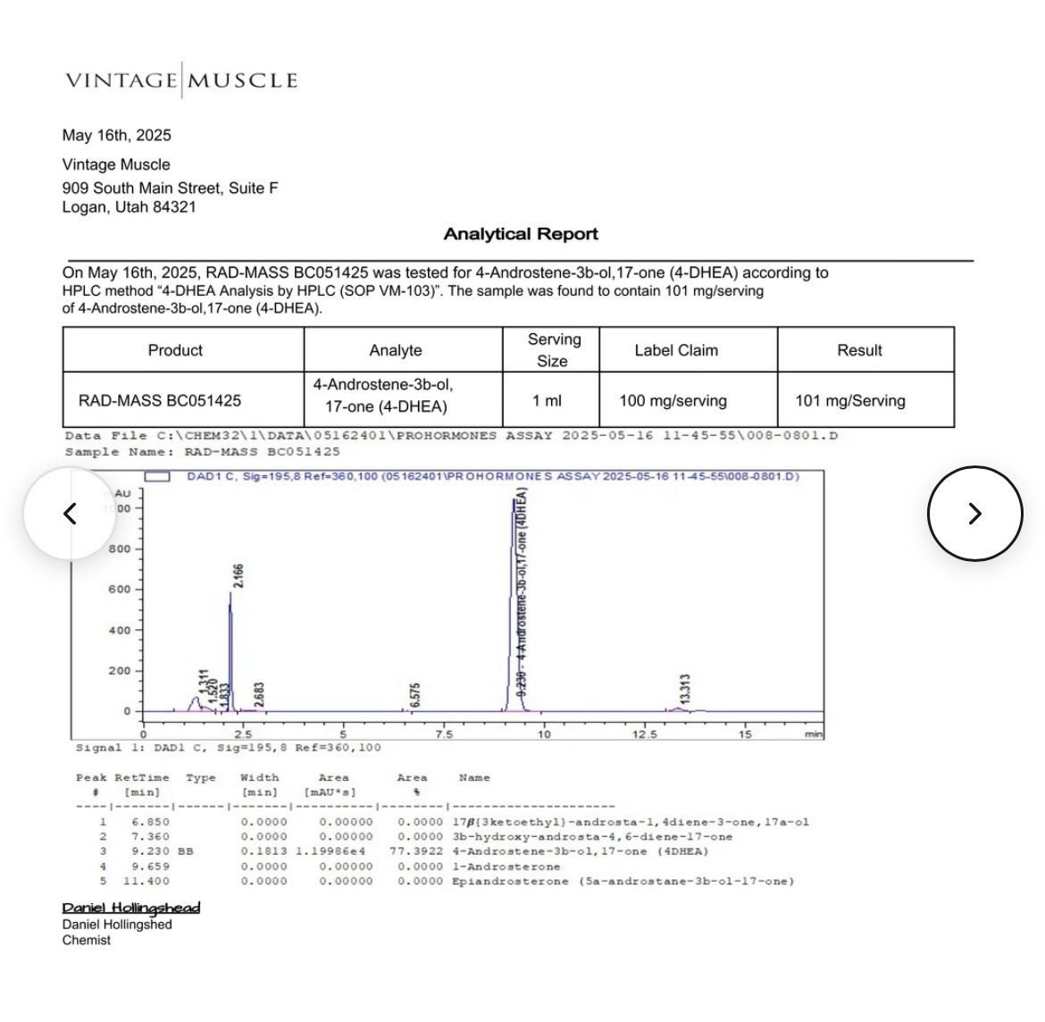 Rad Mass 4DHEA 2 Step Precursor Test Base Muscle Gains By Vintage Muscle 💪🦍