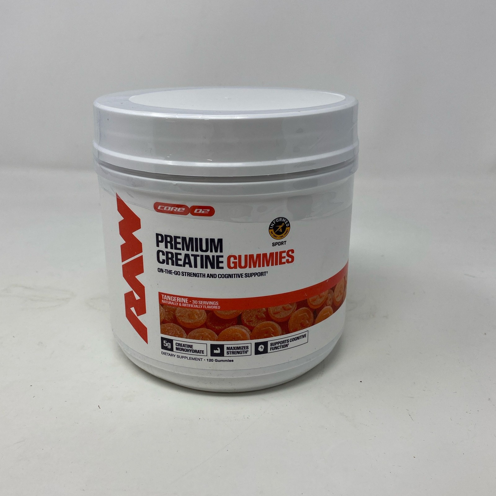 RAW Nutrition Creatine Gummies Tangerine 120ct (30 Servings) 5g