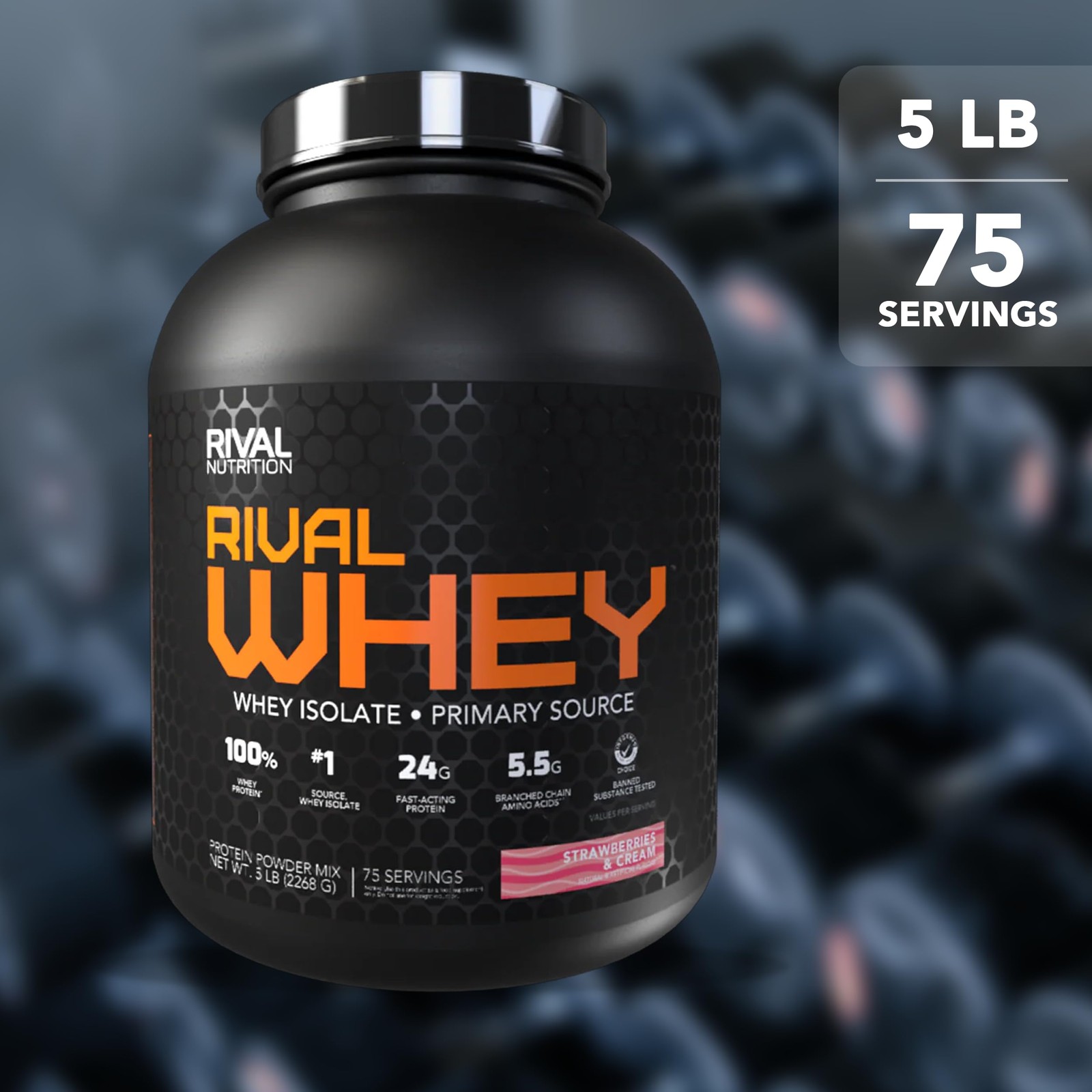 Rival Nutrition Rival Whey Protein Powder 5 Lb 75 Servings I 100 Of Protein