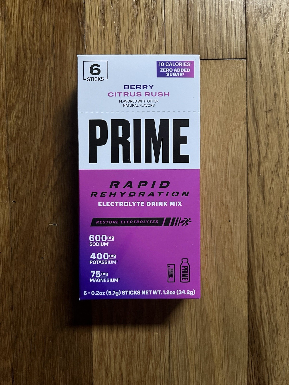 PRIME Hydration Rapid Rehydration Sticks | Berry Citrus Rush 6ct Box