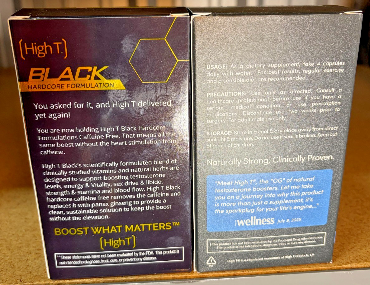 High T Black & High T Black Caffeine Free Combo Kit – 1 Bottle of Each – NEW