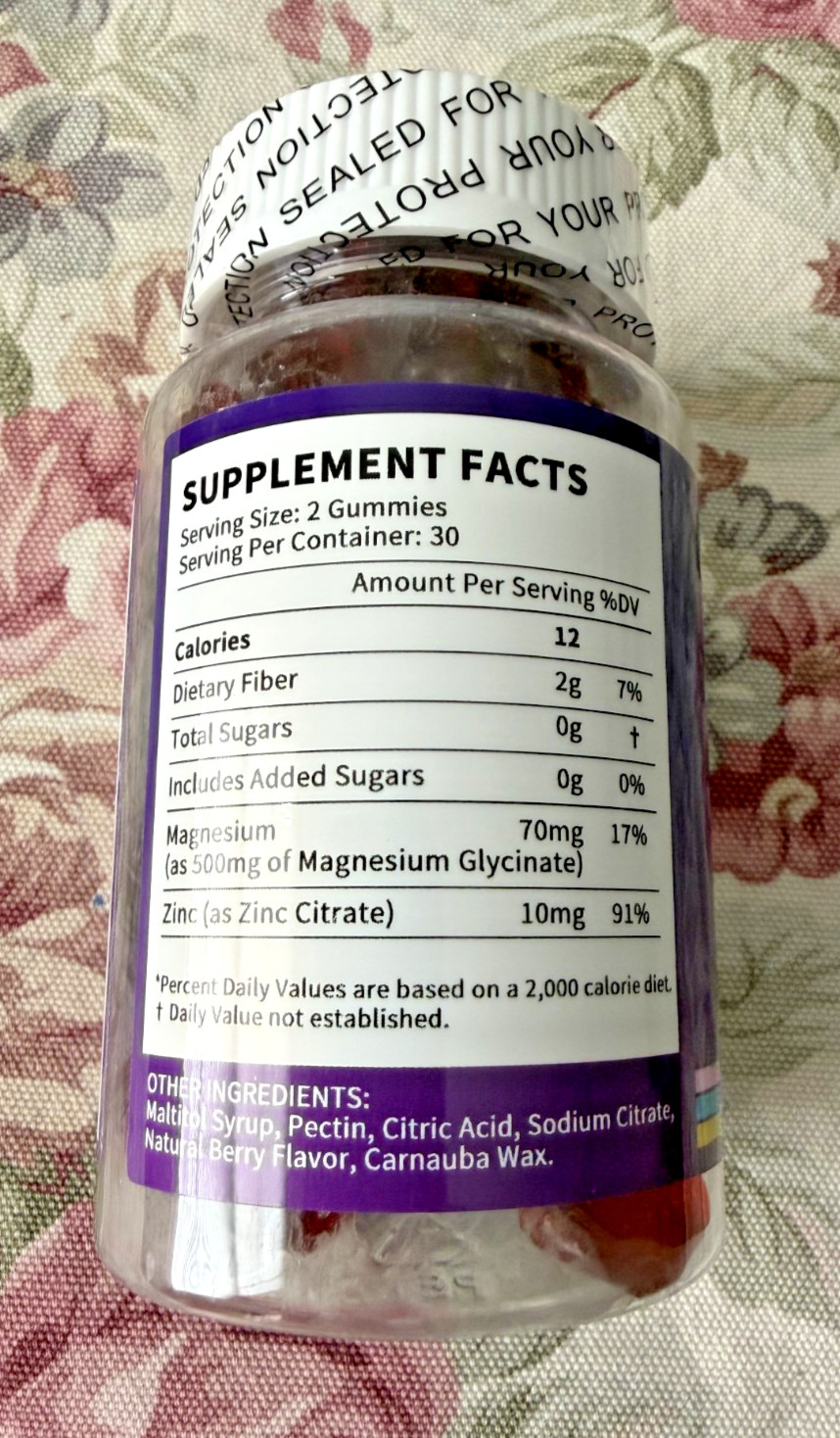 Herbance Magnesium Glycinate Gummies 500mg, High Absorption Magnesium glycinate