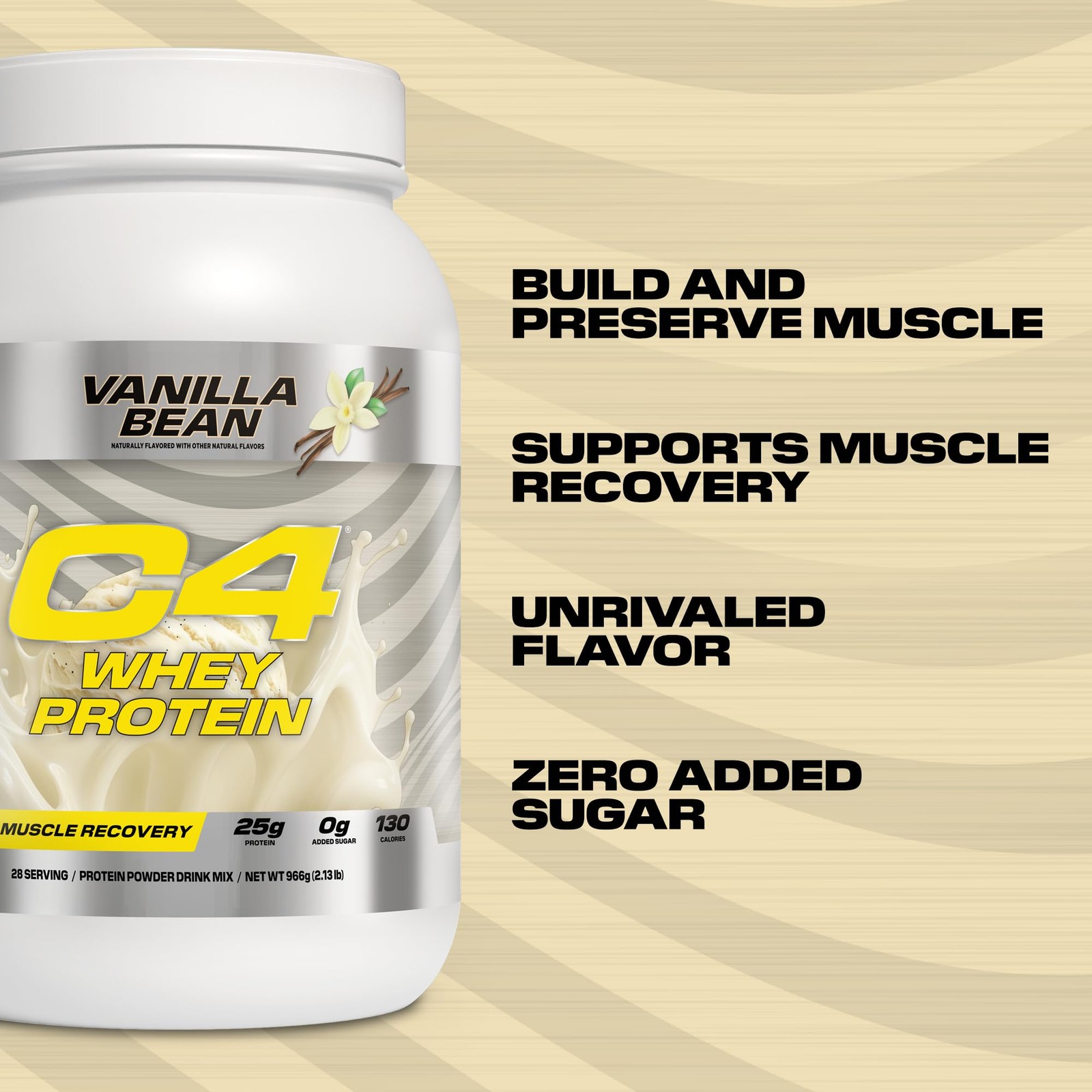 Cellucor C4 Whey Protein Powder Vanilla Bean – 25G Protein 0G Added Sugar 130