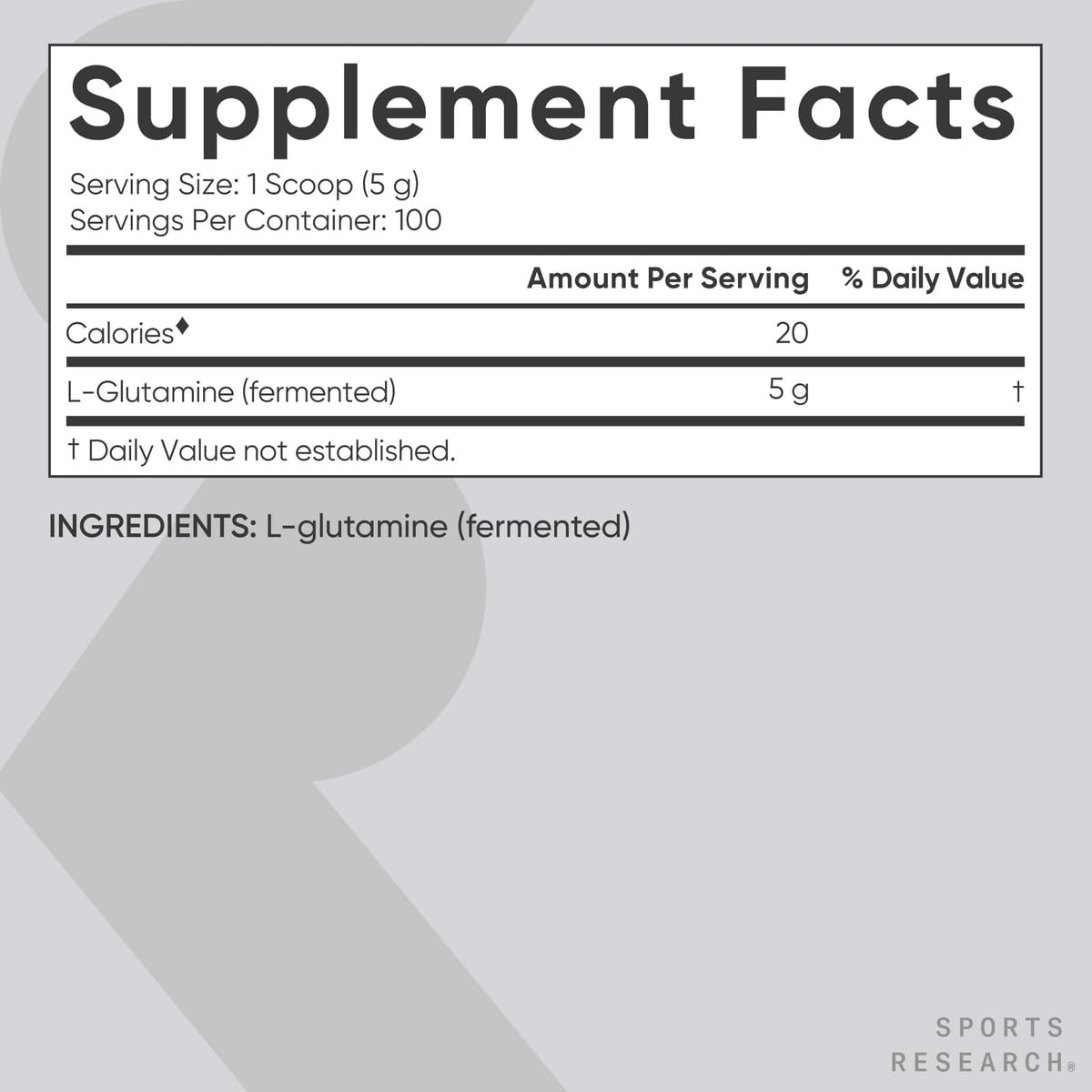 L-Glutamine Powder 5g Unflavored 17.64oz | Fermented Amino Acid for Recovery & G