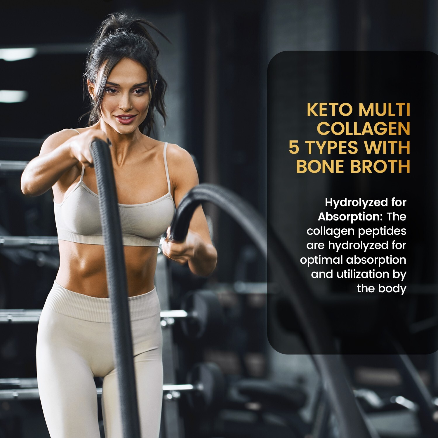 4 pack Keto Collagen Powder 5 Type Bone Broth Hyaluronic Acid MCT Vitamin DK