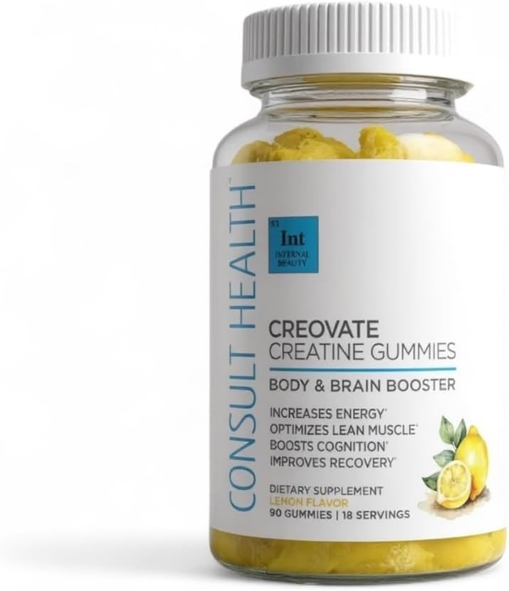 CONSULT HEALTH Creovate Creatine Monohydrate Gummies Lemon 5g 90 Body & Brain