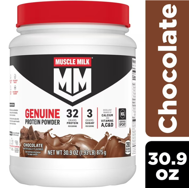 2 Pack Muscle Milk Genuine Protein Powder, Chocolate, 1.93 Pound, 12 Servings