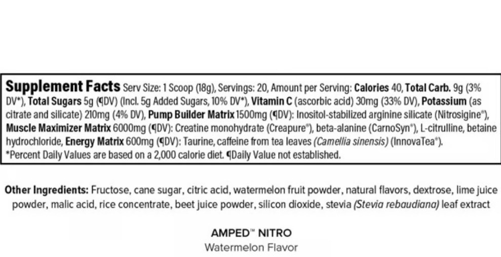 Isagenix Amped Nitro Performance Booster Watermelon Flavor 12.7oz Free Shipping