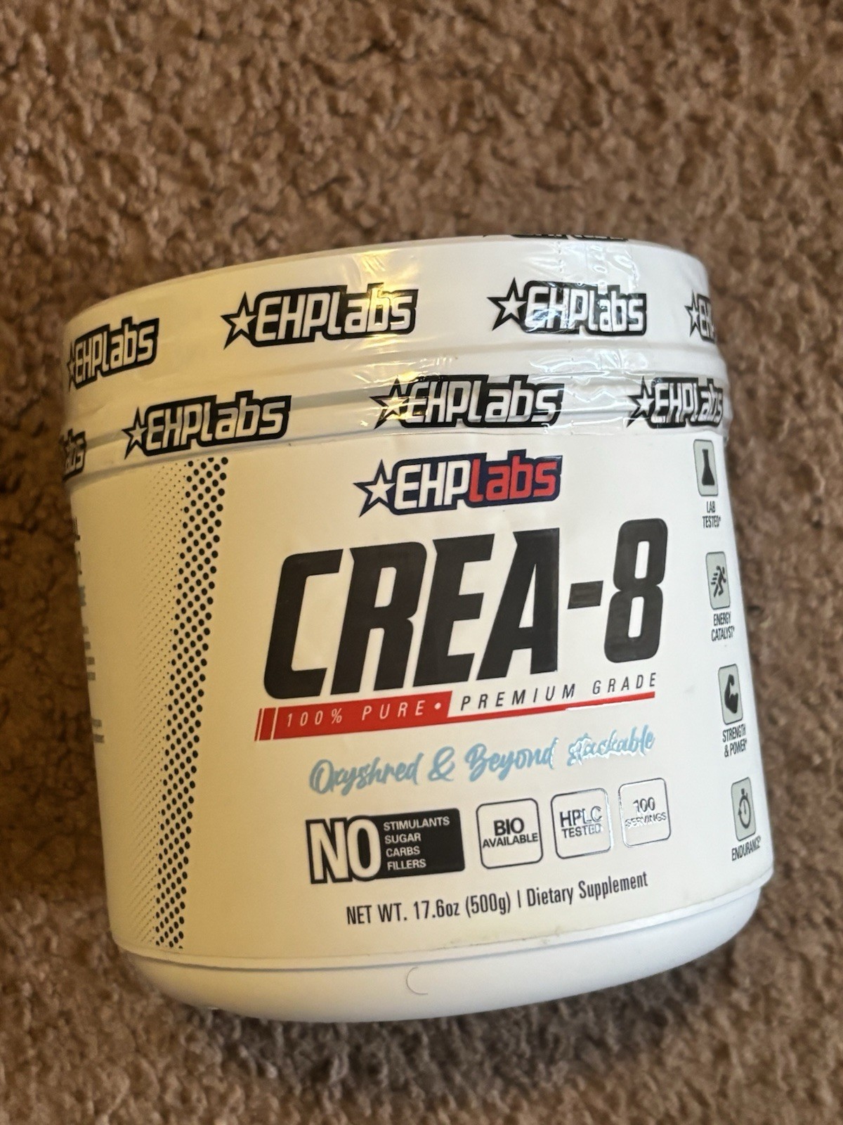 EHPlabs CREA-8 Creatine Monohydrate Powder Unflavored 17.6 oz (500g)