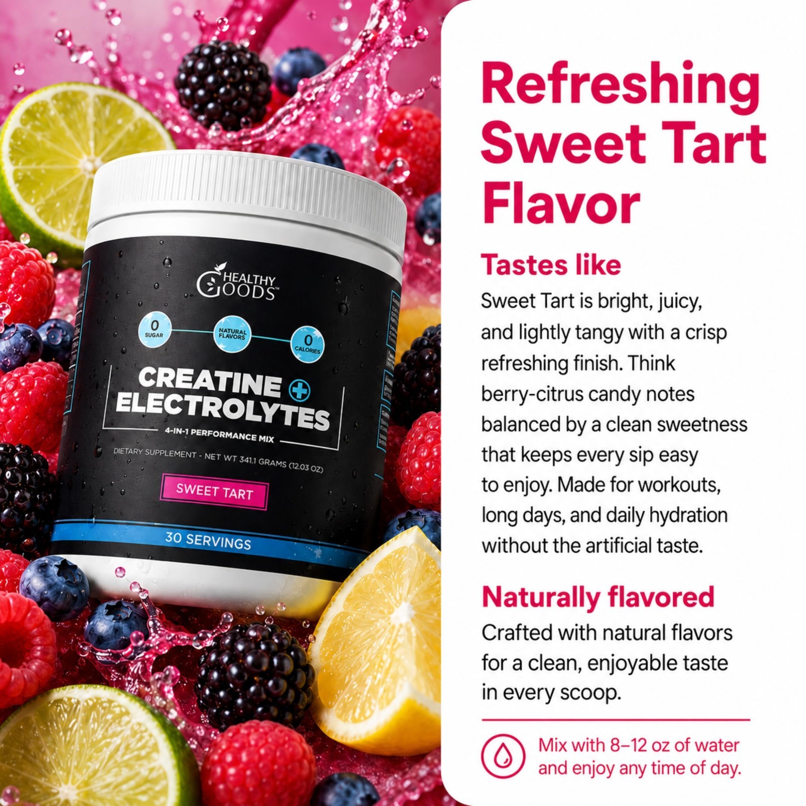 Creatine Monohydrate Powder with Electrolytes – Muscle Recovery & Hydration Boos