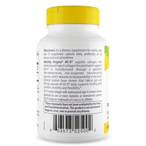 Healthy Origins UC-II 40mg Undenatured Type II Collagen, Joint Support, 120
