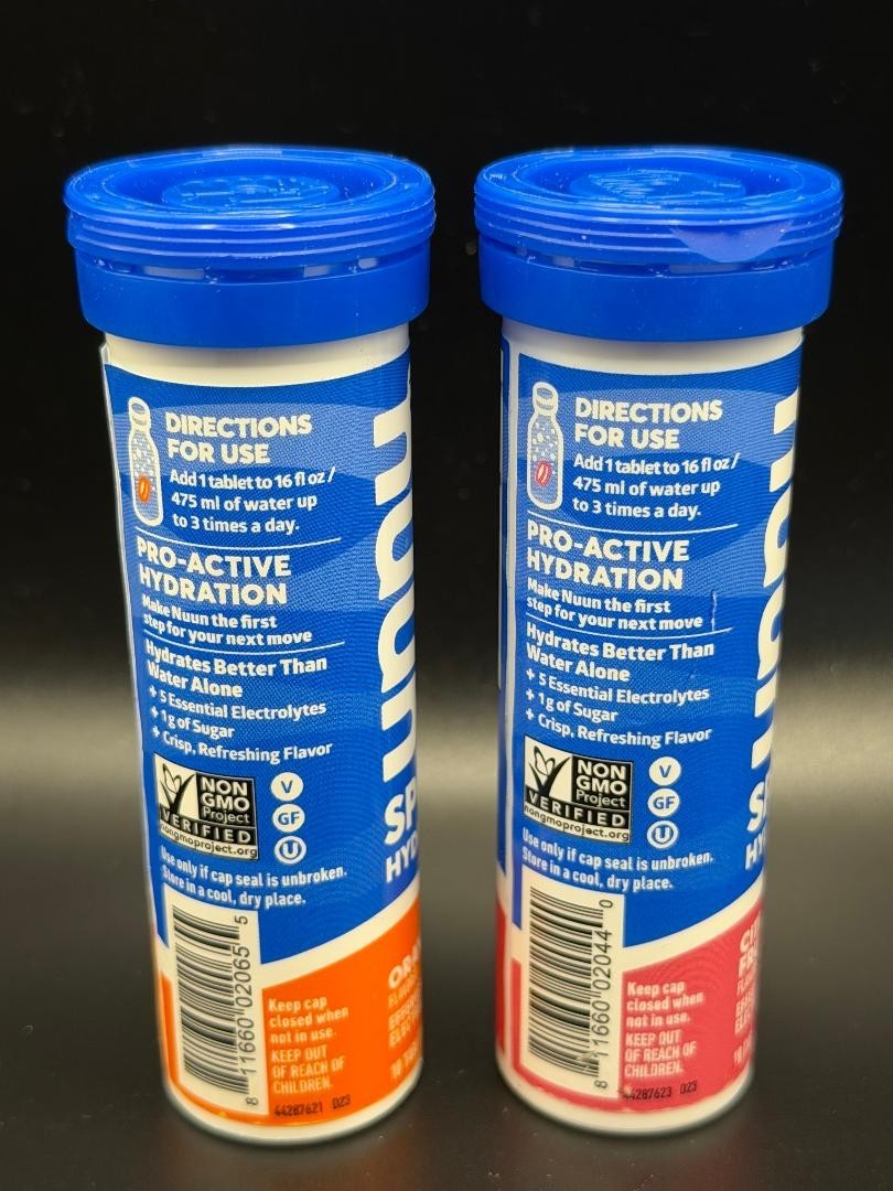 2X NUUN Sport Hydration Electrolyte Tubes 10 Count Tablets Each Orange/Citrus