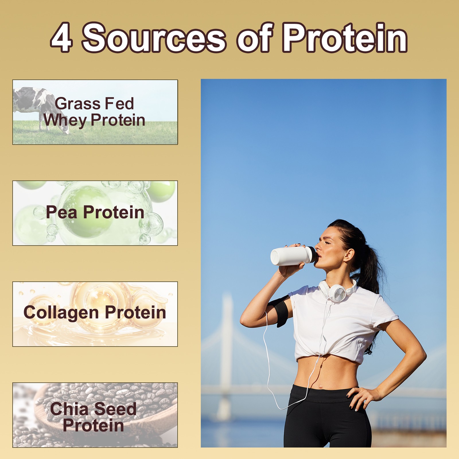 Bunkell Vanilla Protein Powder with Whey and Plant Proteins 495G Sugar-free