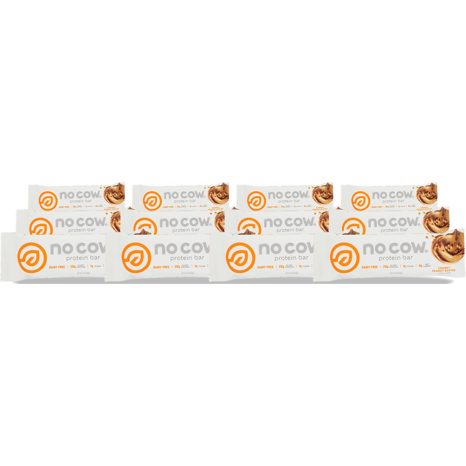 No Cow Protein Bar Chunky Peanut Butter 2.12Oz Snack 2.12 Oz 12 Pack