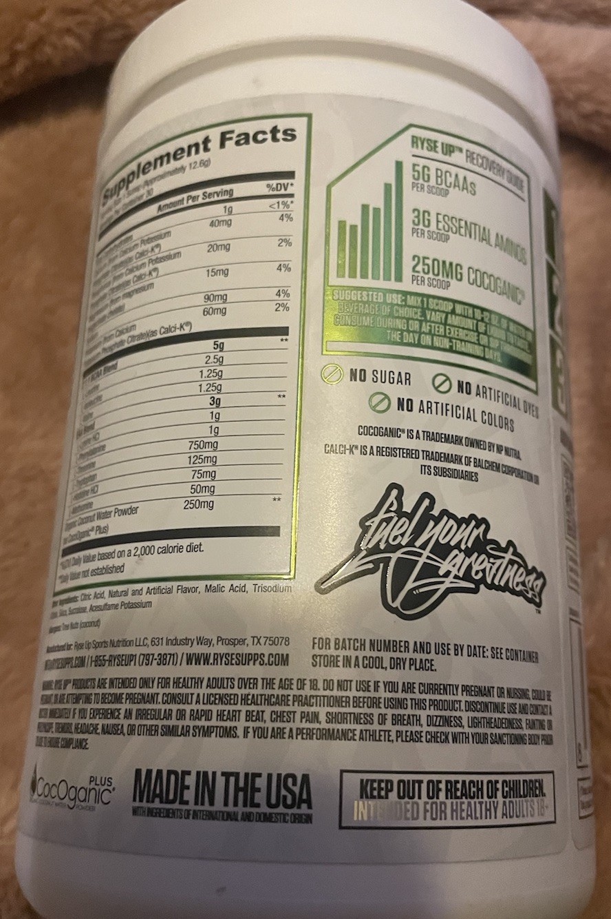 RYSE – BCAA + EAA – Tropical Snocone – 30 Servings13.3 Oz Exp 03/27