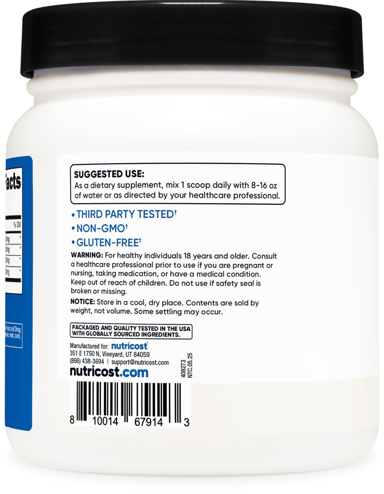 BCAA Powder 2:1:1 – 90 Servings, Unflavored Branched Chain Amino Acids Supplemen