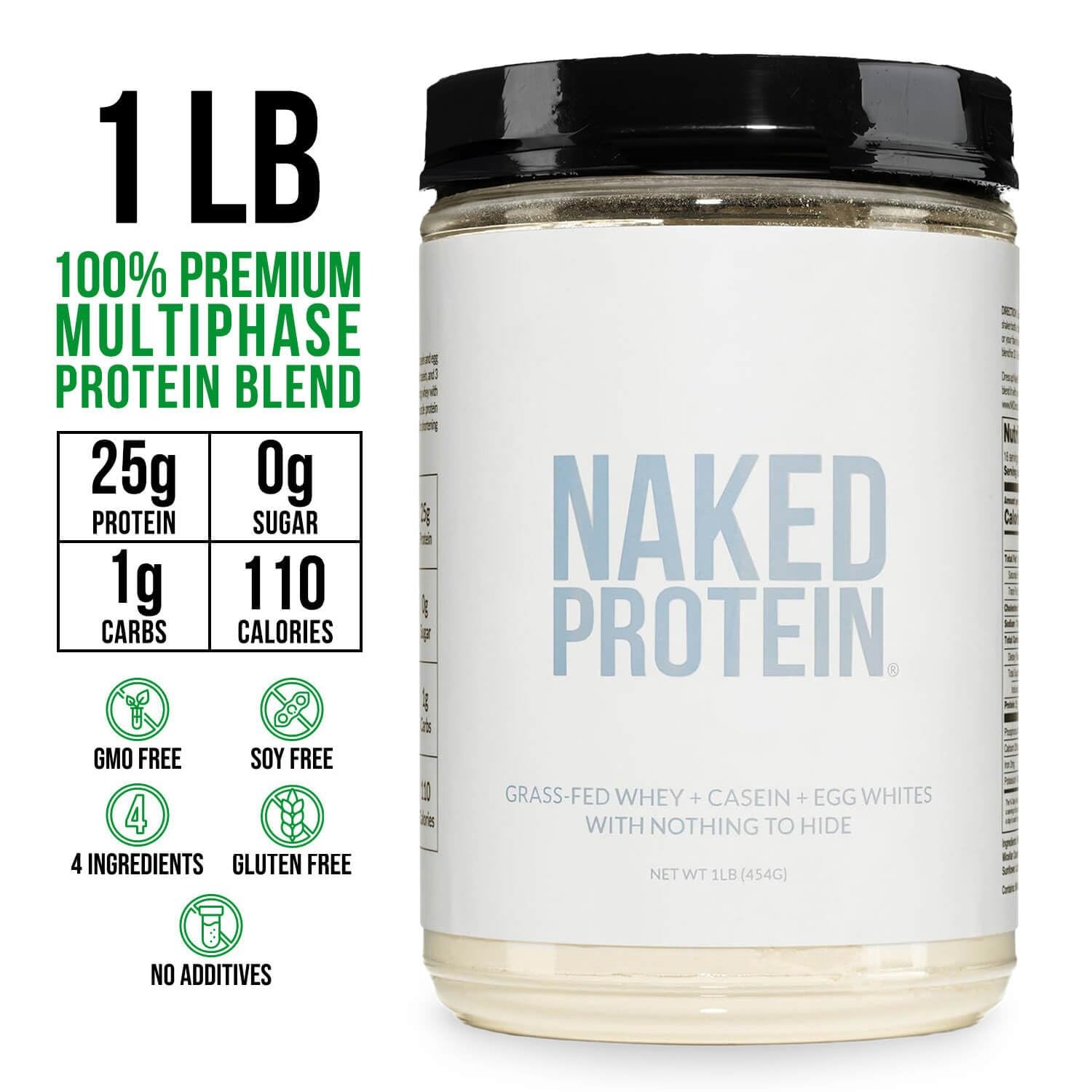 NAKED Protein Powder Blend – Egg, Whey and Casein 1 Pound (Pack of 1)