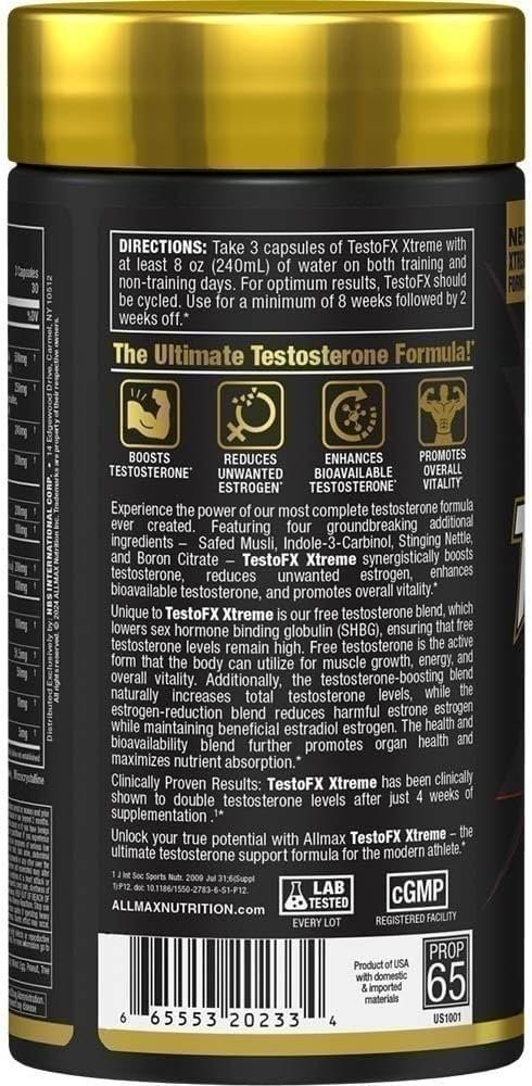 ALLMAX TESTO-FX, Testosterone Booster, 90 Capsules (2 Bottles)