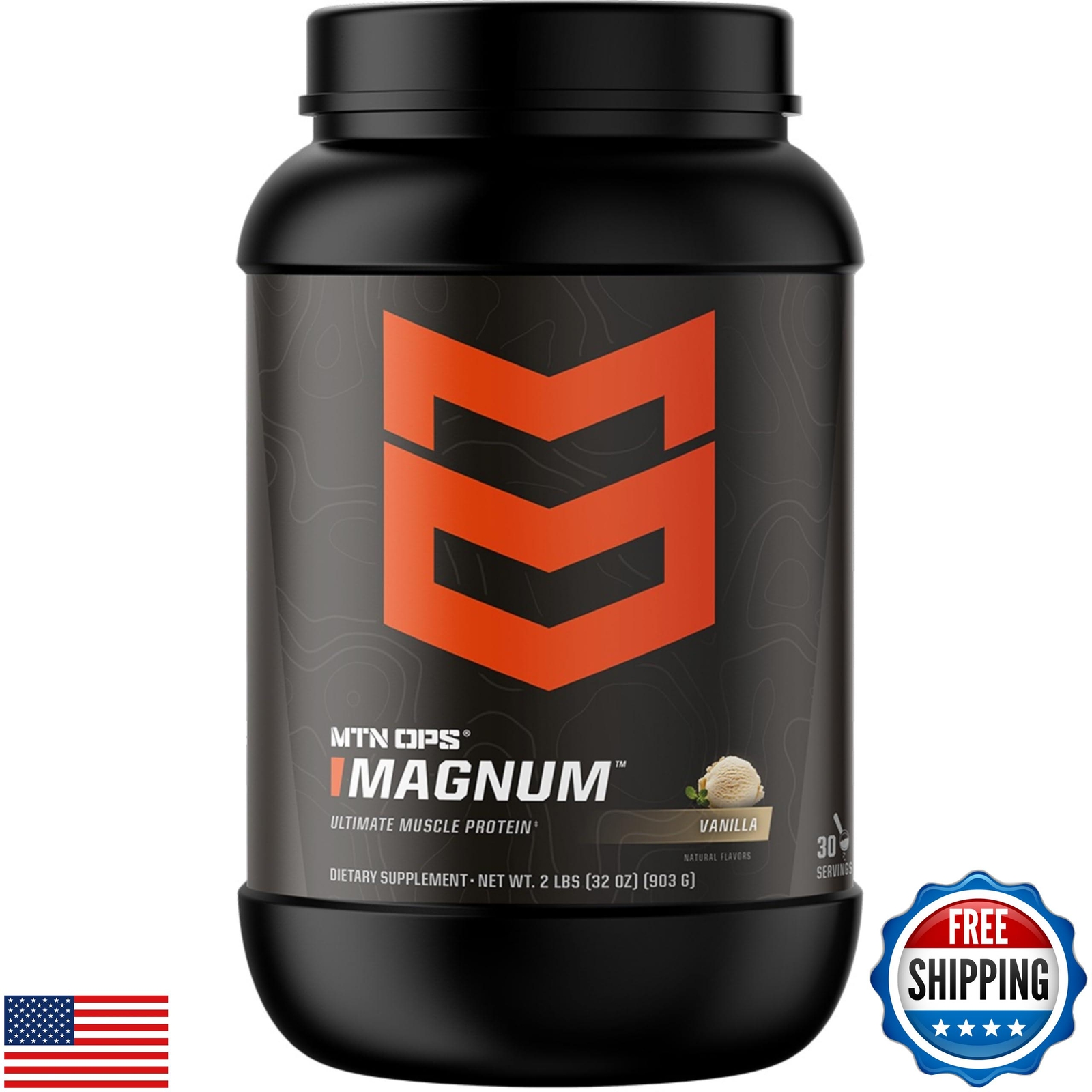 MTN OPS Magnum Vanilla Protein Powder, 23g of Whey Isolate Protein and Milk P
