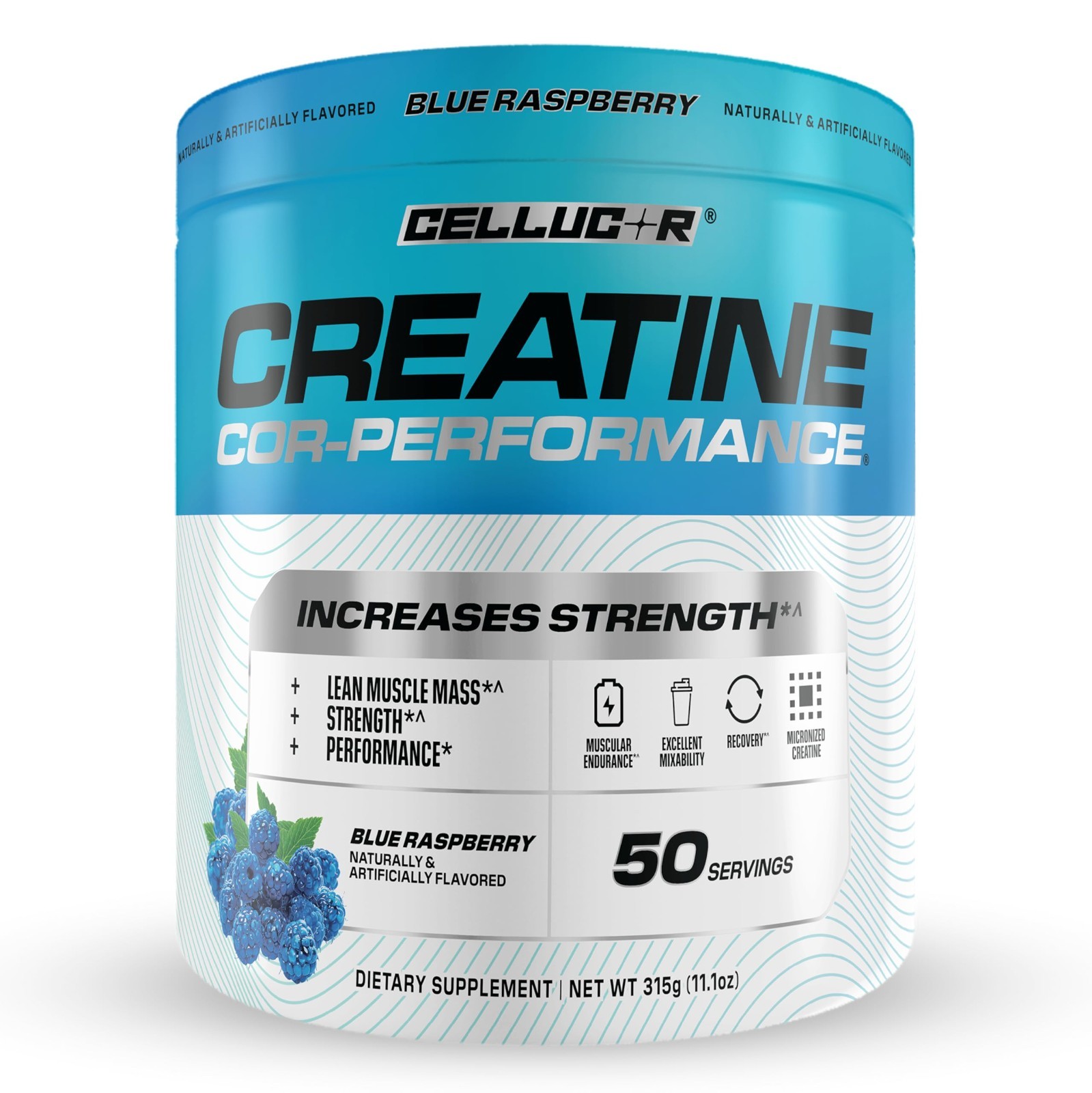 Micronized Creatine Powder – Blue Raspberry, Boost Strength & Endurance, 5g/Serv