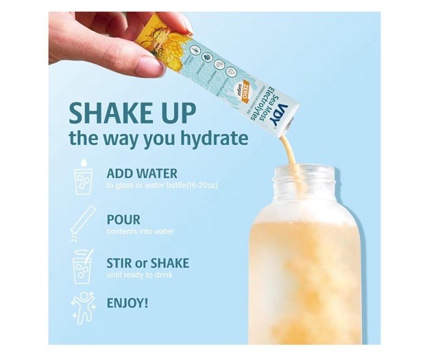VDY Electrolytes Hydration Powder Mango & Pineapple, Sugar-Free Vegan 30