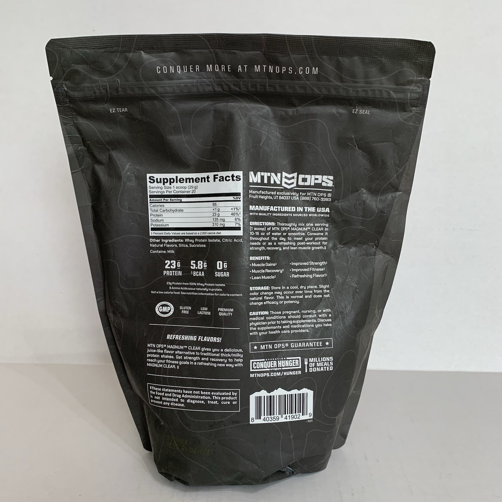 MTN OPS Magnum 23G Protein 100% Whey Isolate Blue Raspberry Coconut 1.26lbs