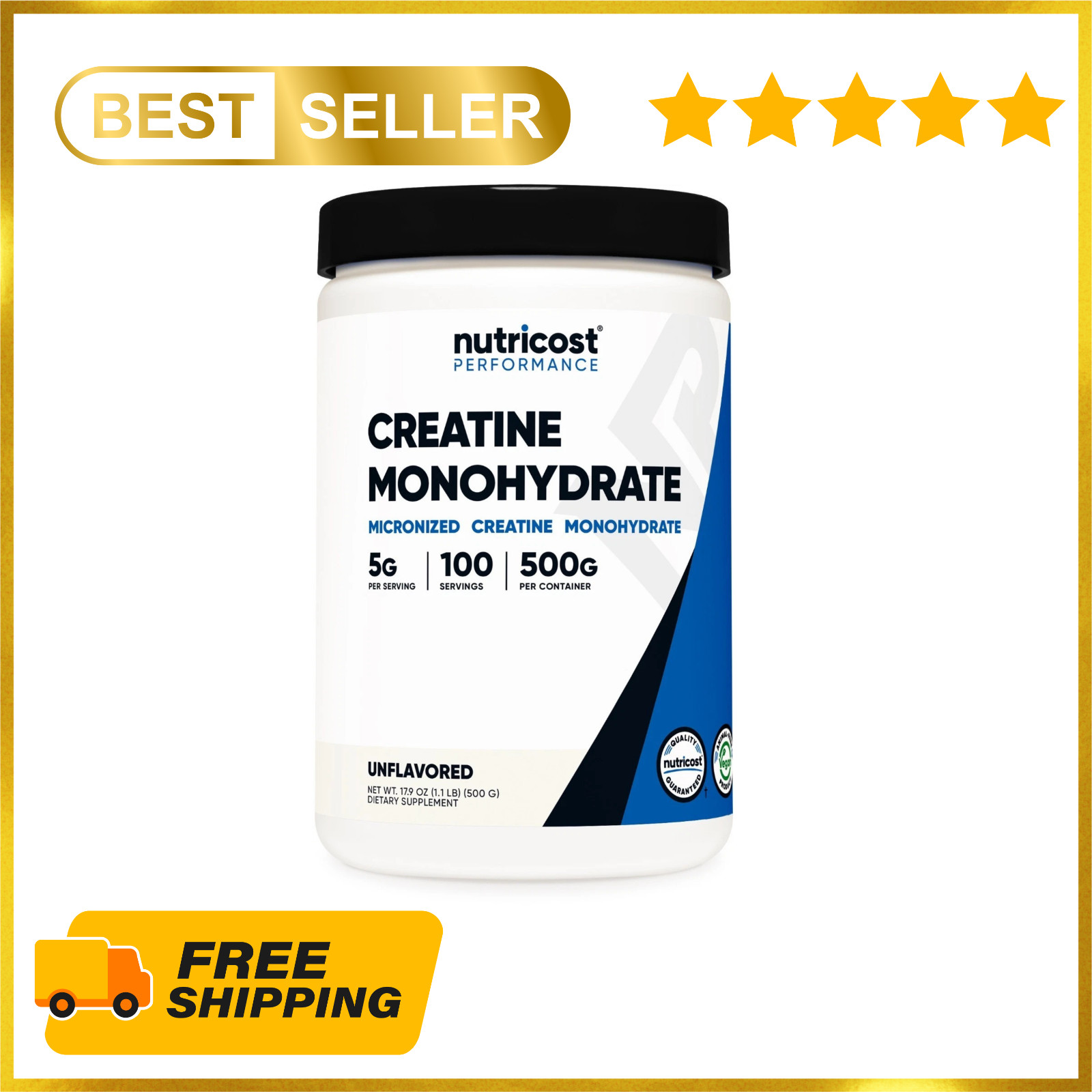 Nutricost Pure Creatine Monohydrate 500 Gram Powder