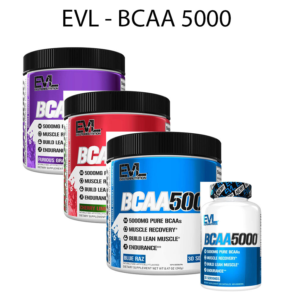 EVL BCAA5000 240ct, Branched Chain Amino Acids, Muscle Building, Endurance