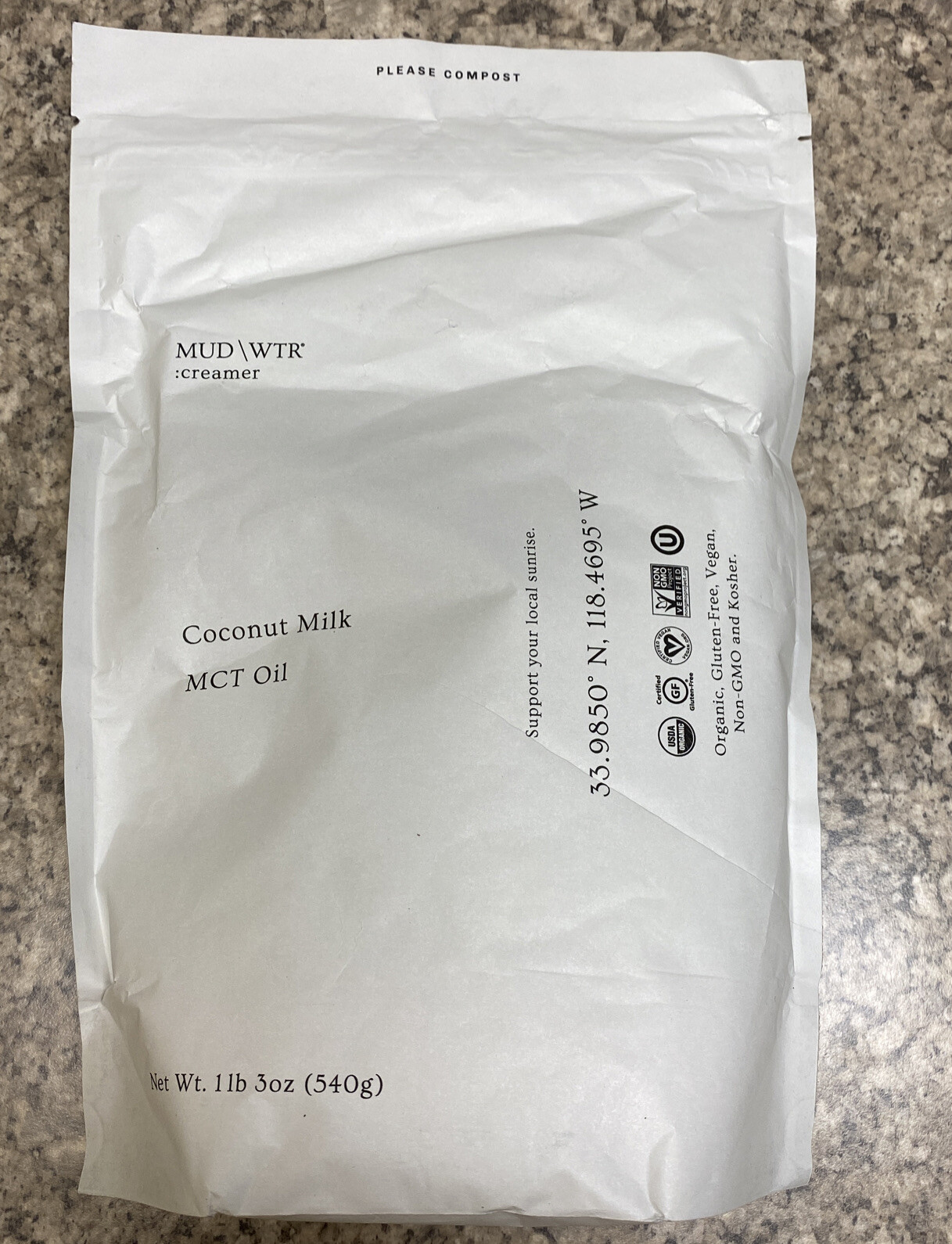 Mud Water Mud/WTR NEW 90serving Creamer w/Organic Coconut Milk, MCT Oil
