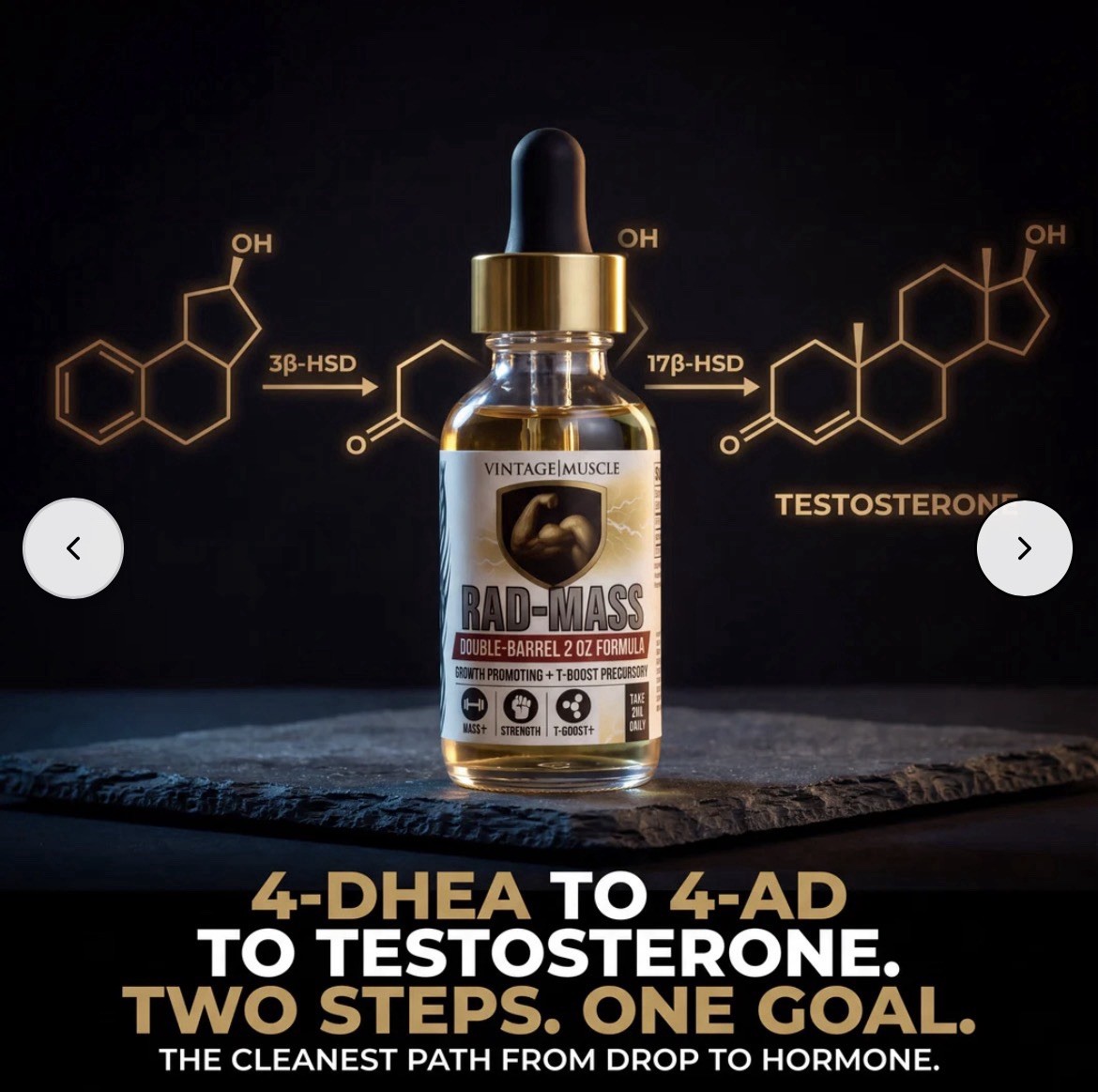 Rad Mass 4DHEA 2 Step Precursor Test Base Muscle Gains By Vintage Muscle 💪🦍