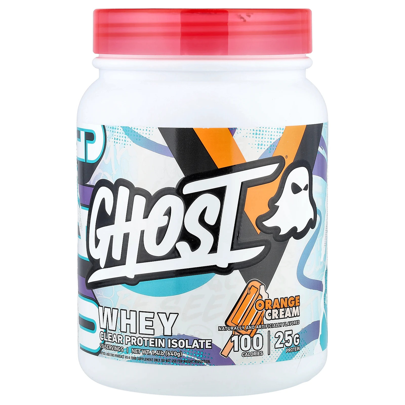 Whey, Clear Protein Isolate, Orange Cream, 1.4 lb (640 g)