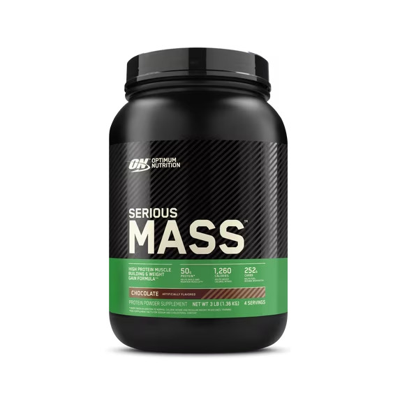 Optimum Nutrition Serious Mass Chocolate Weight Gainer Protein Powder 3 lb