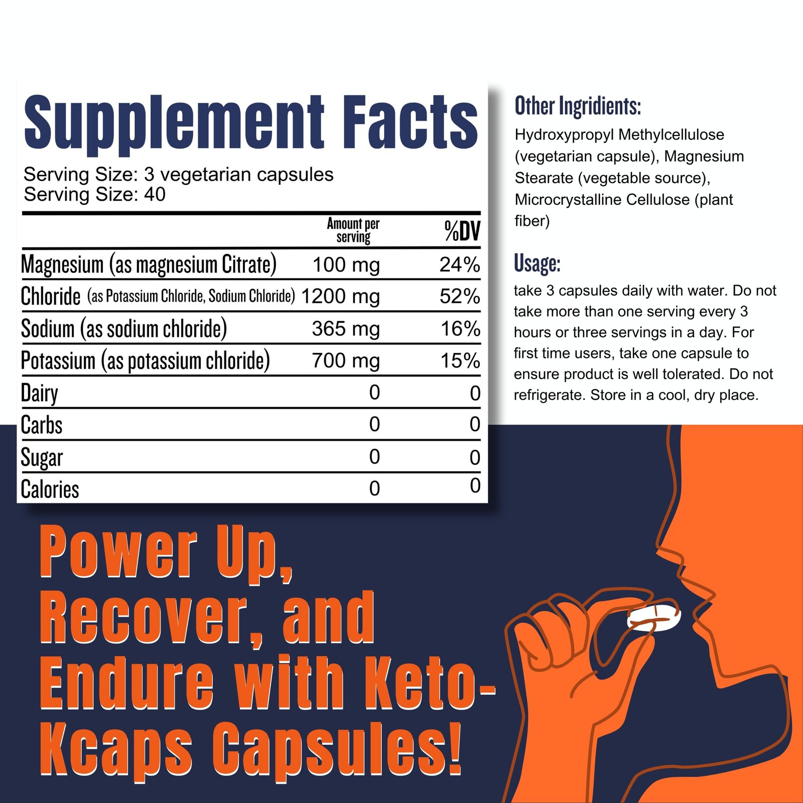 Hi-Lyte Keto & Performance K700 Electrolytes Unflavored Quick Caps 40 Servings