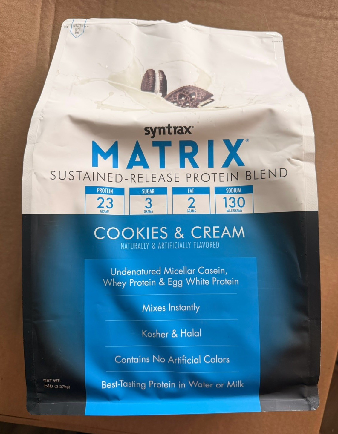Syntrax Matrix Sustained-Release Protein Powder Cookies & Cream 5 lb (2.27 kg)