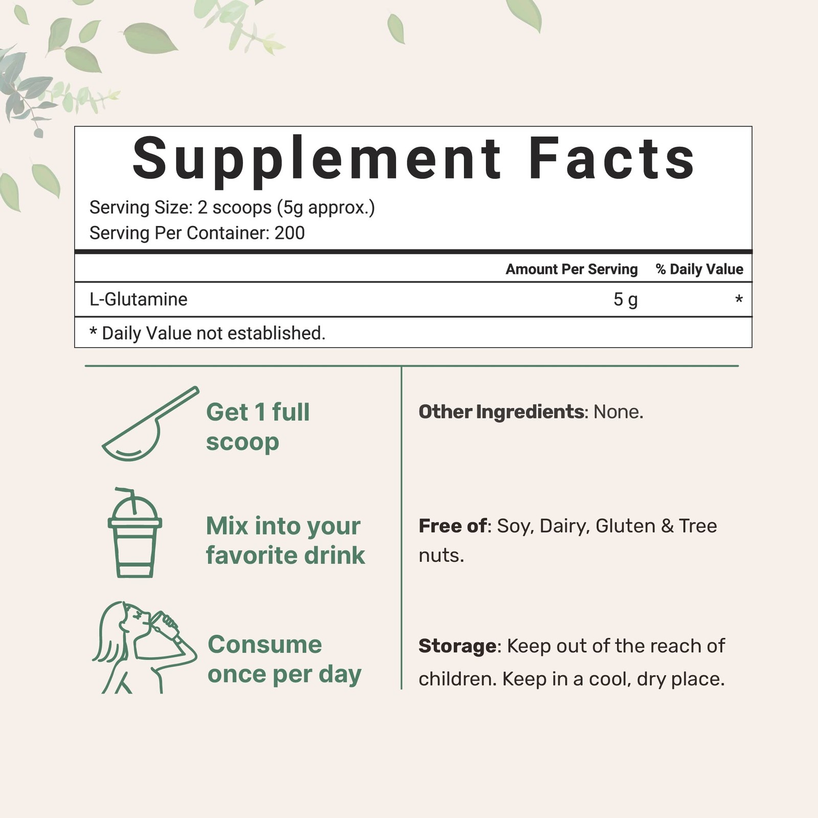 Pure L-Glutamine Powder, 2.2lbs (1kg) | Free Form 35.2 Ounce (Pack of 1)