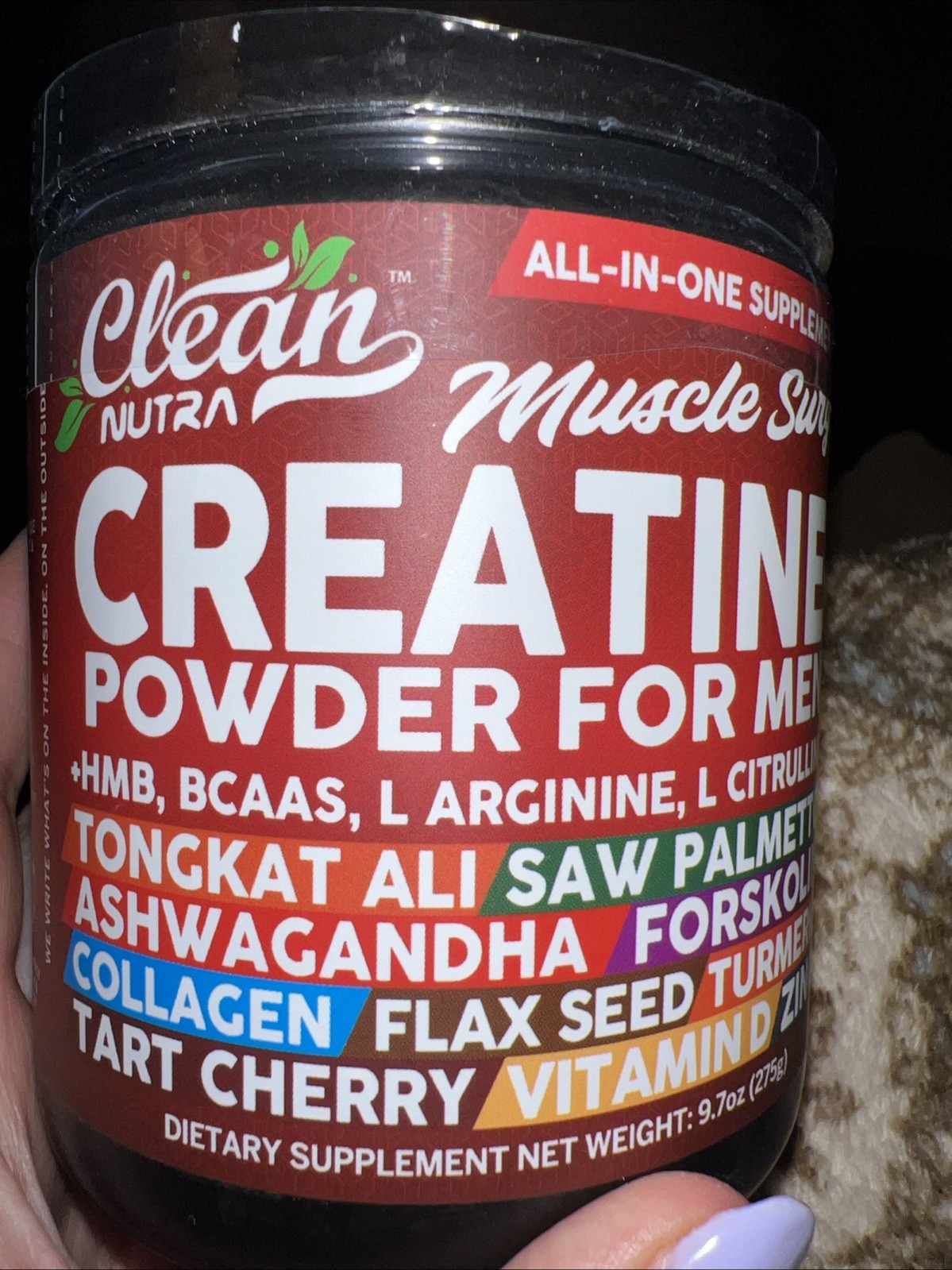 Clean Nutra Muscle Surge Creatine Powder for Men (9.7oz / 275g)