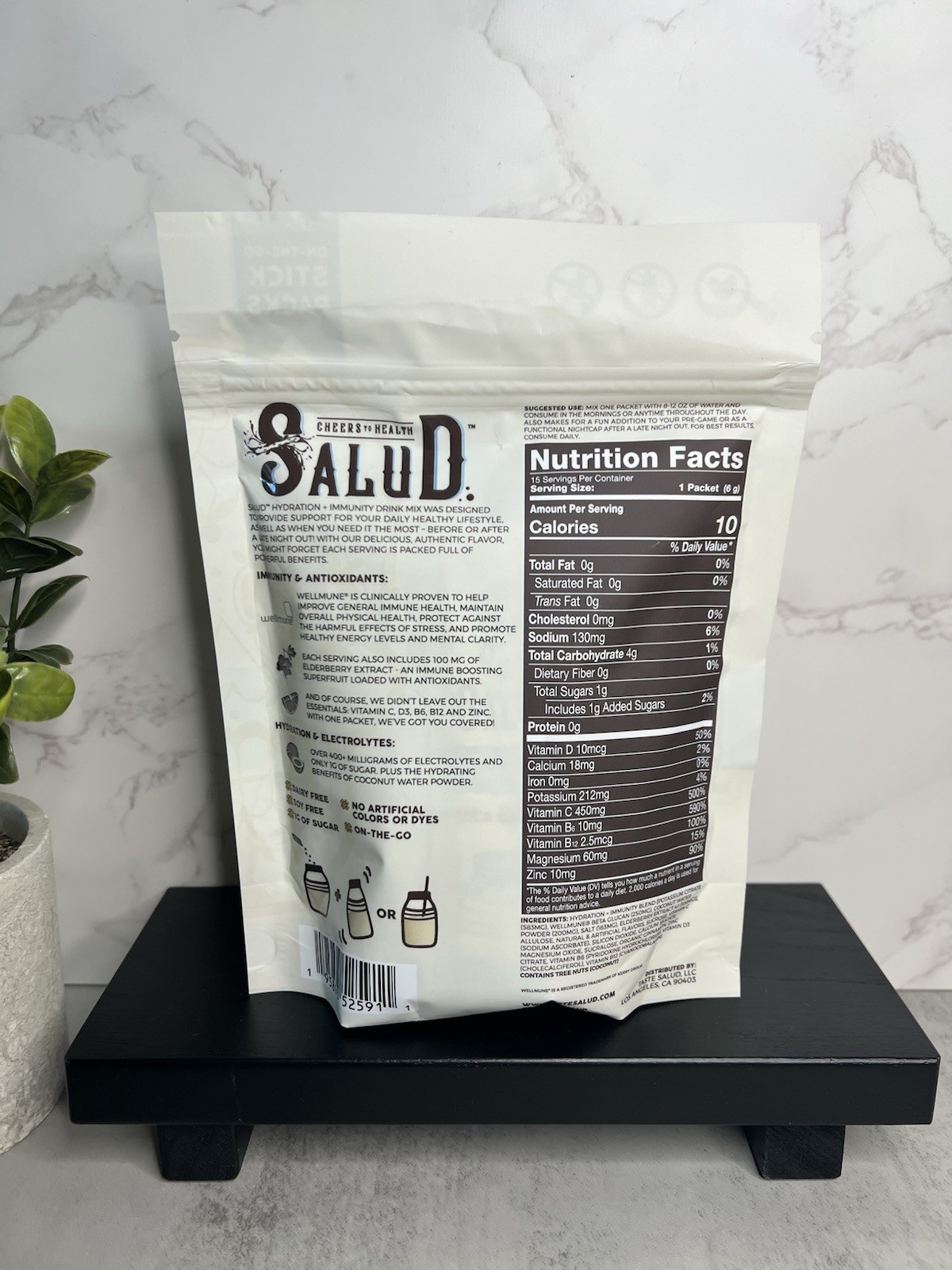 Salud Hydration+Immunity Electrolyte Drink Mix Horchata Agua Fresca 15 Exp 08/27