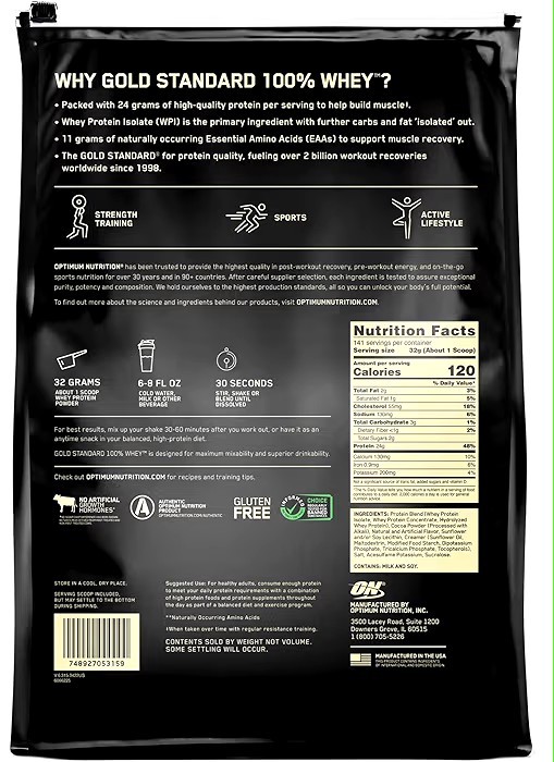 Optimum Nutrition Gold Standard 100% Whey Protein Extreme Milk Chocolate – 10lb
