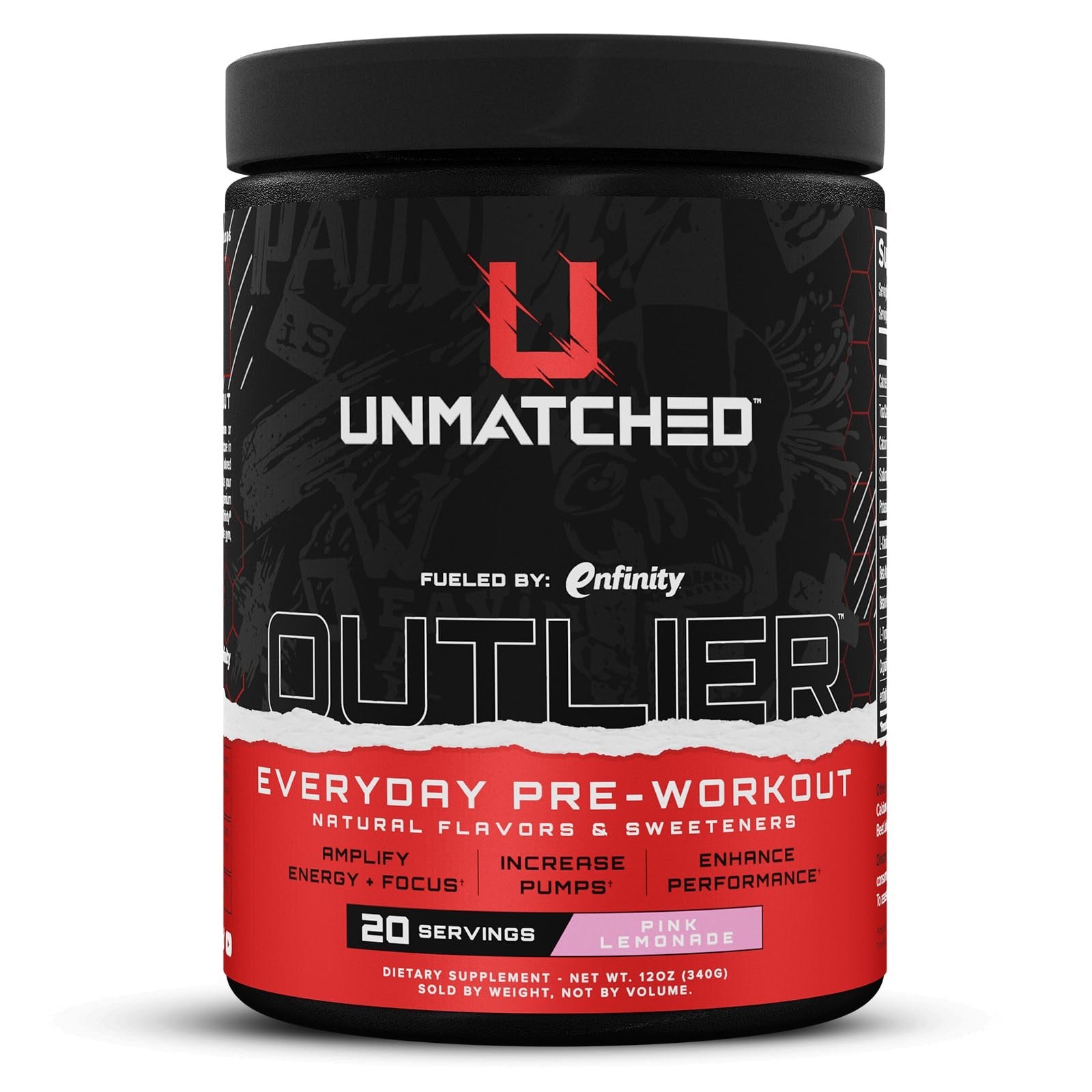 Pre-Workout Energy & Focus Supplement, Pink Lemonade Flavor, 20 Servings