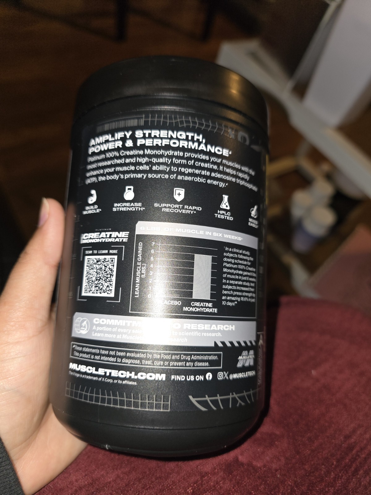 MuscleTech Platinum 100% Creatine Monohydrate Powder Unflavored, 14.1oz, Ex 1/28