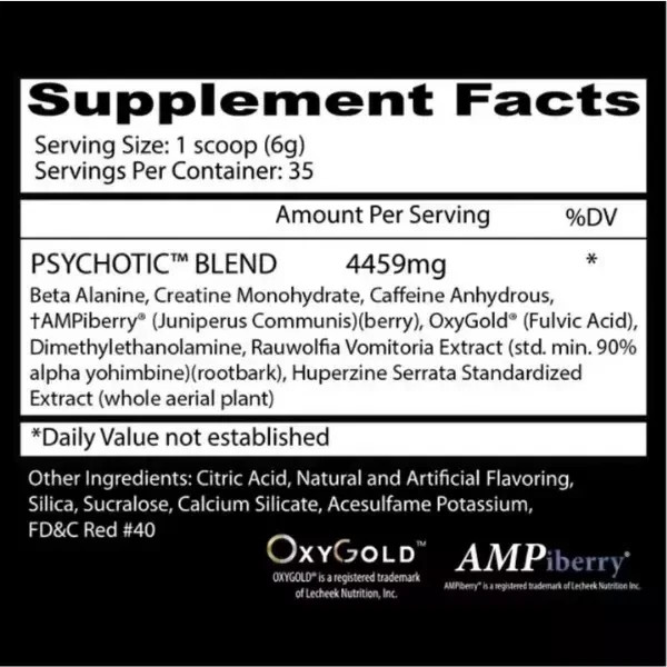 Insane Labz PSY-CHO-TIC Pre-Workout Powerhouse Energy Focus Pumps 35 Serving New