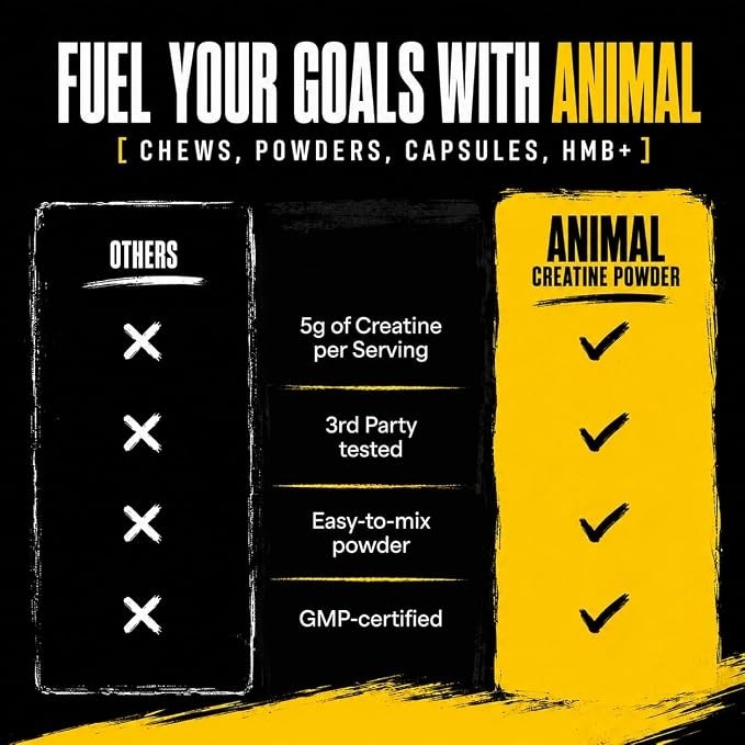 Animal Creatine Monohydrate Powder — Micronized for Muscle Recovery, Cellular En