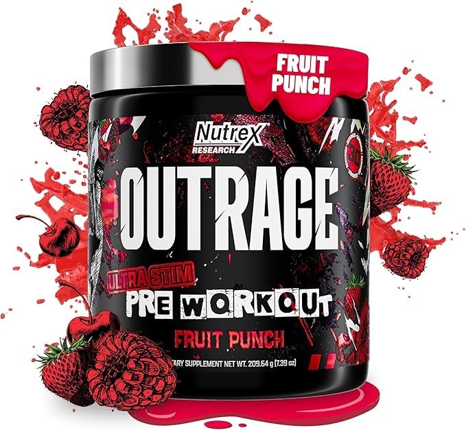 Nutrex Outrage Ultra Stim Pre Workout Powder 30 Servings Various Flavors