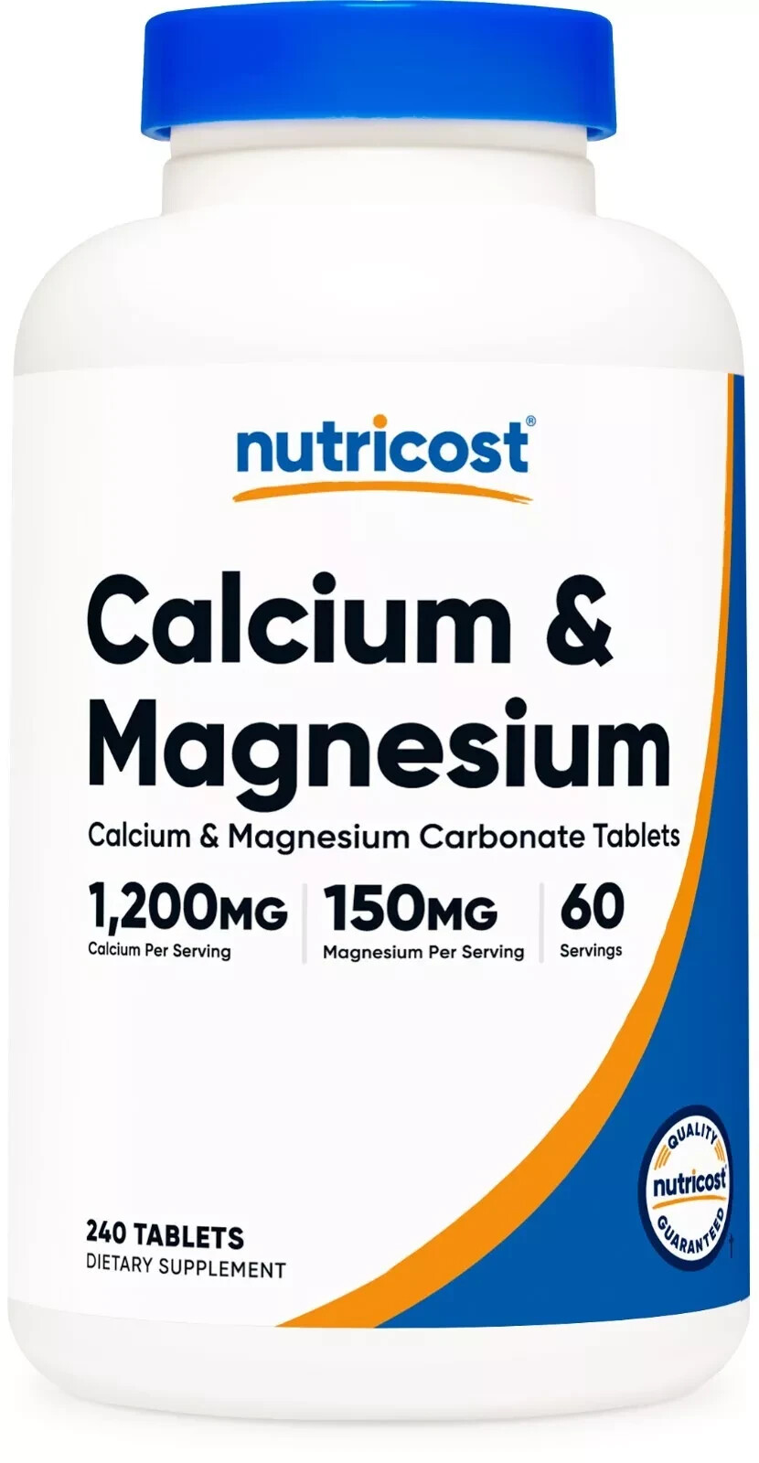 Nutricost Calcium & Magnesium 240 Tabs 60 Servings- EXP 4-2027