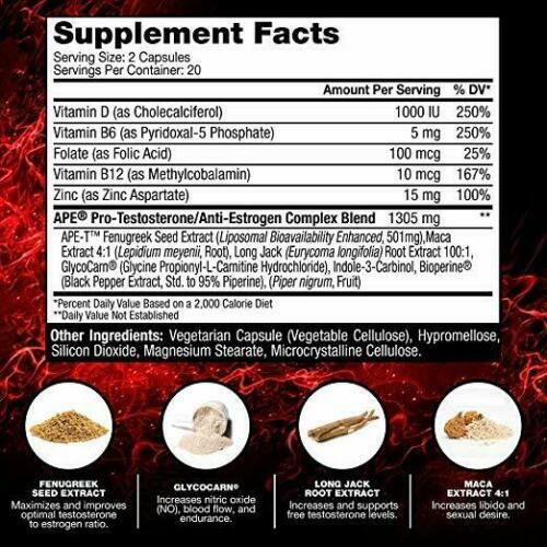 Athletic Edge APE Alpha Male Performance Enhancer Test Booster 40 caps *2 Pack*