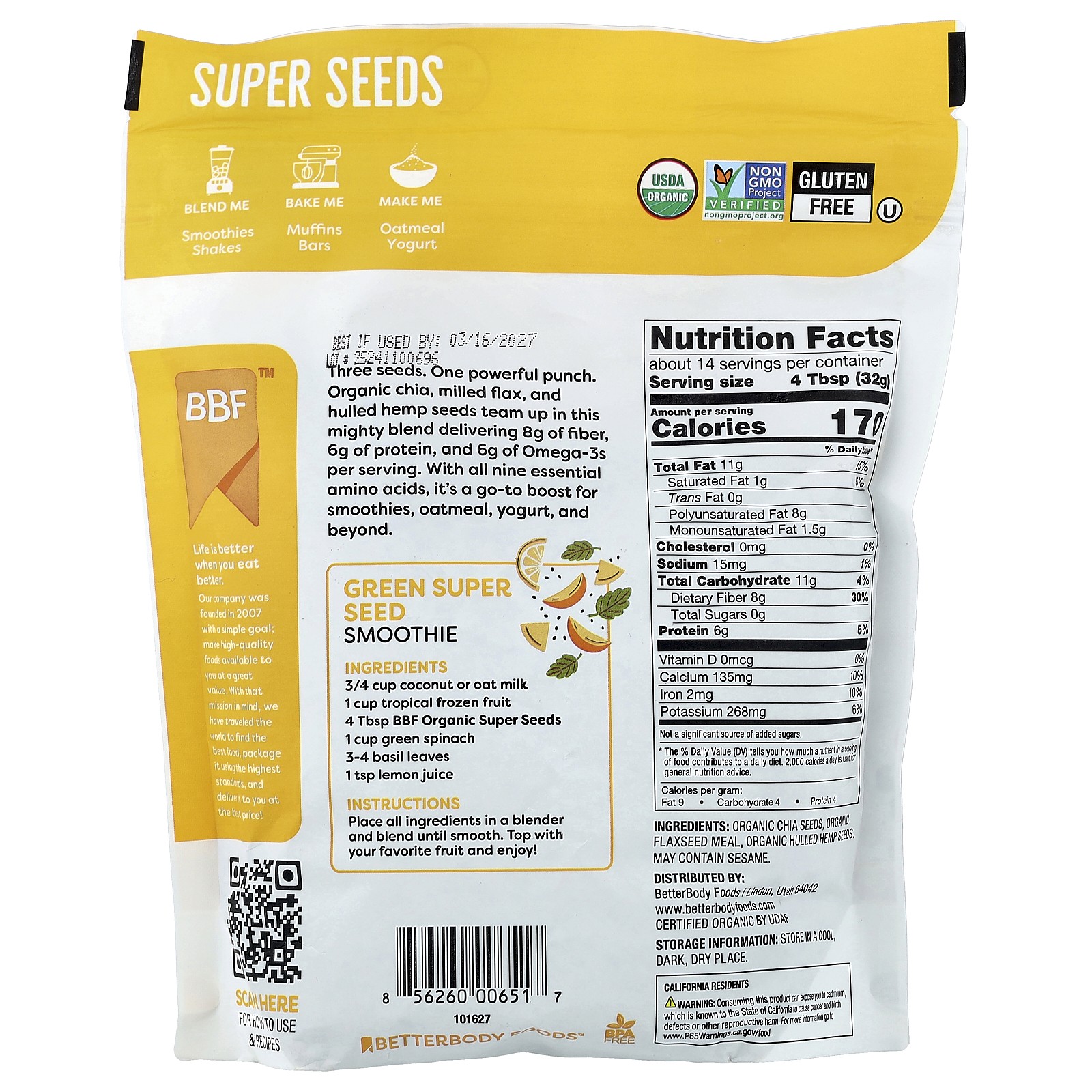 Organic Super Seeds, 1 lb (454 g)