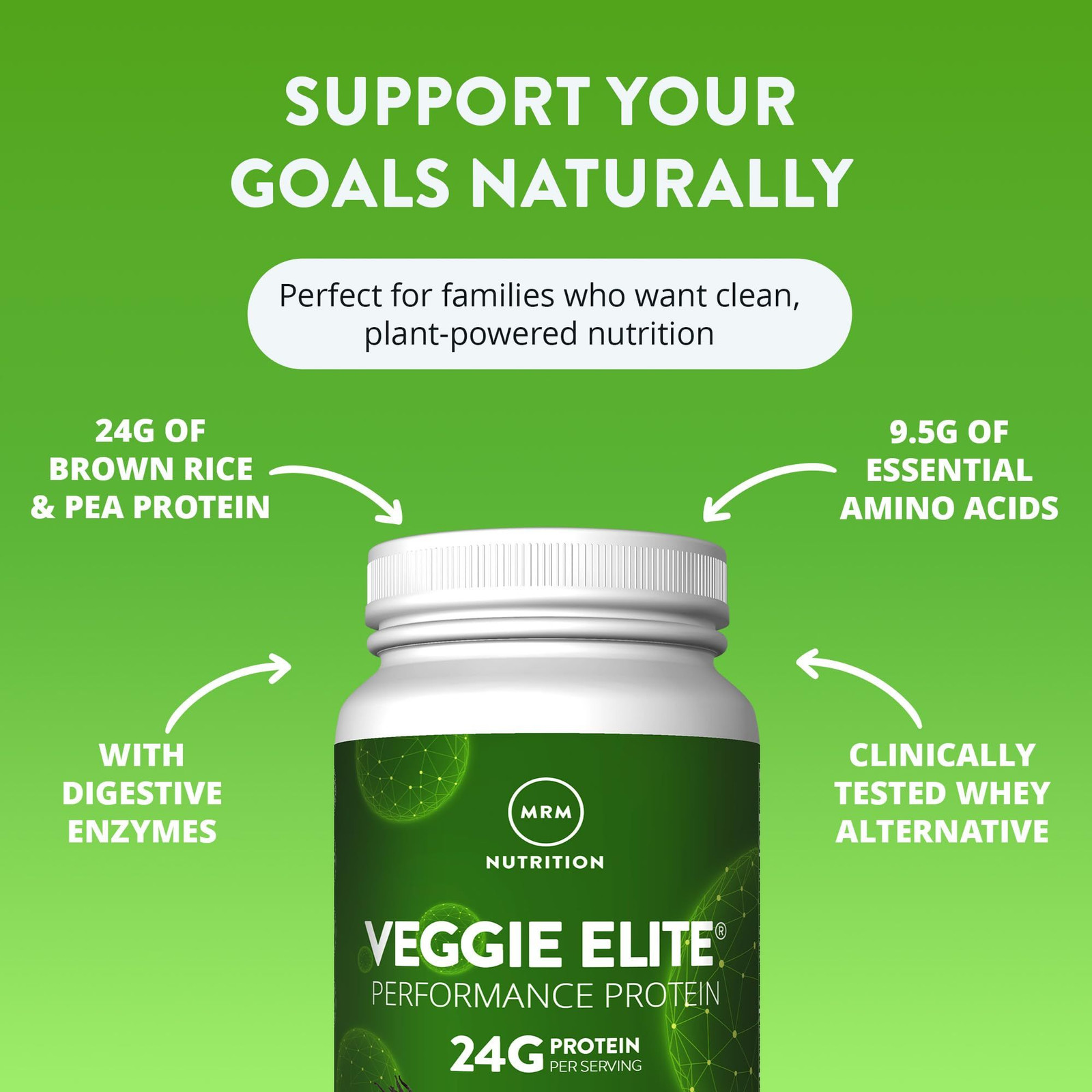 MRM Veggie Elite Performance Protein – 2.25 Pound (Pack of 1), No Color