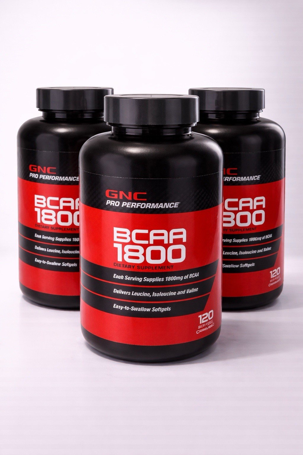 3 x GNC Pro Performance BCAA 1800 ~ Recover Faster ~ 120 Soft Gels each 11/2026