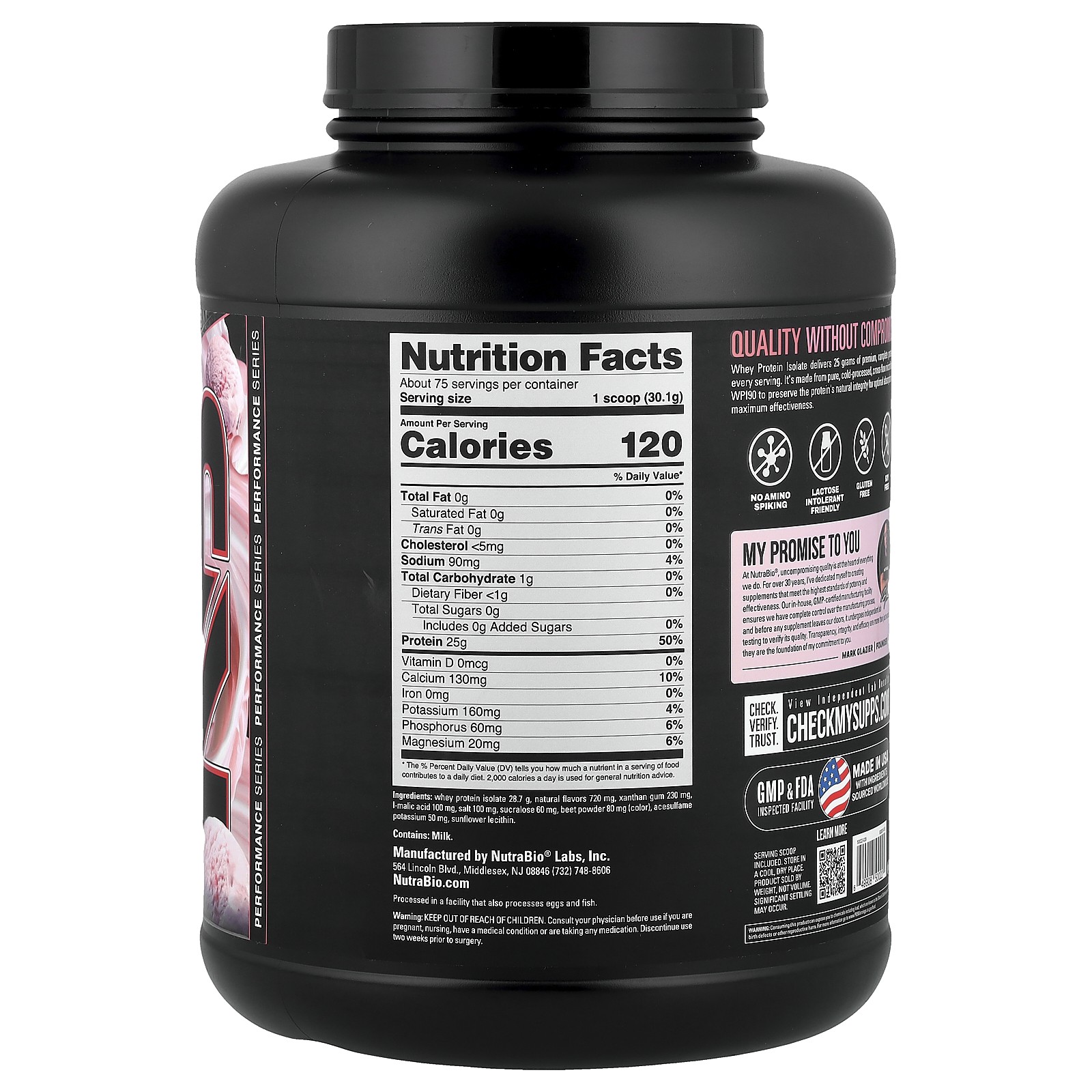 Whey Protein Isolate, Strawberry Ice Cream, 5 lb (2,268 g)