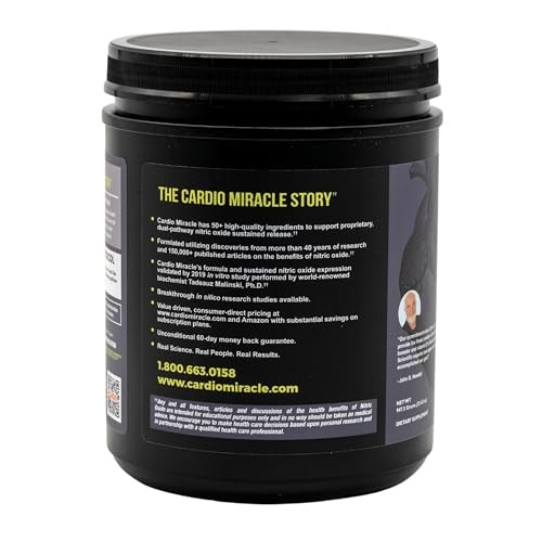Cardio Miracle Nitric Oxide Supplement 90 Servings – 2.09 Pound (Pack of 1)